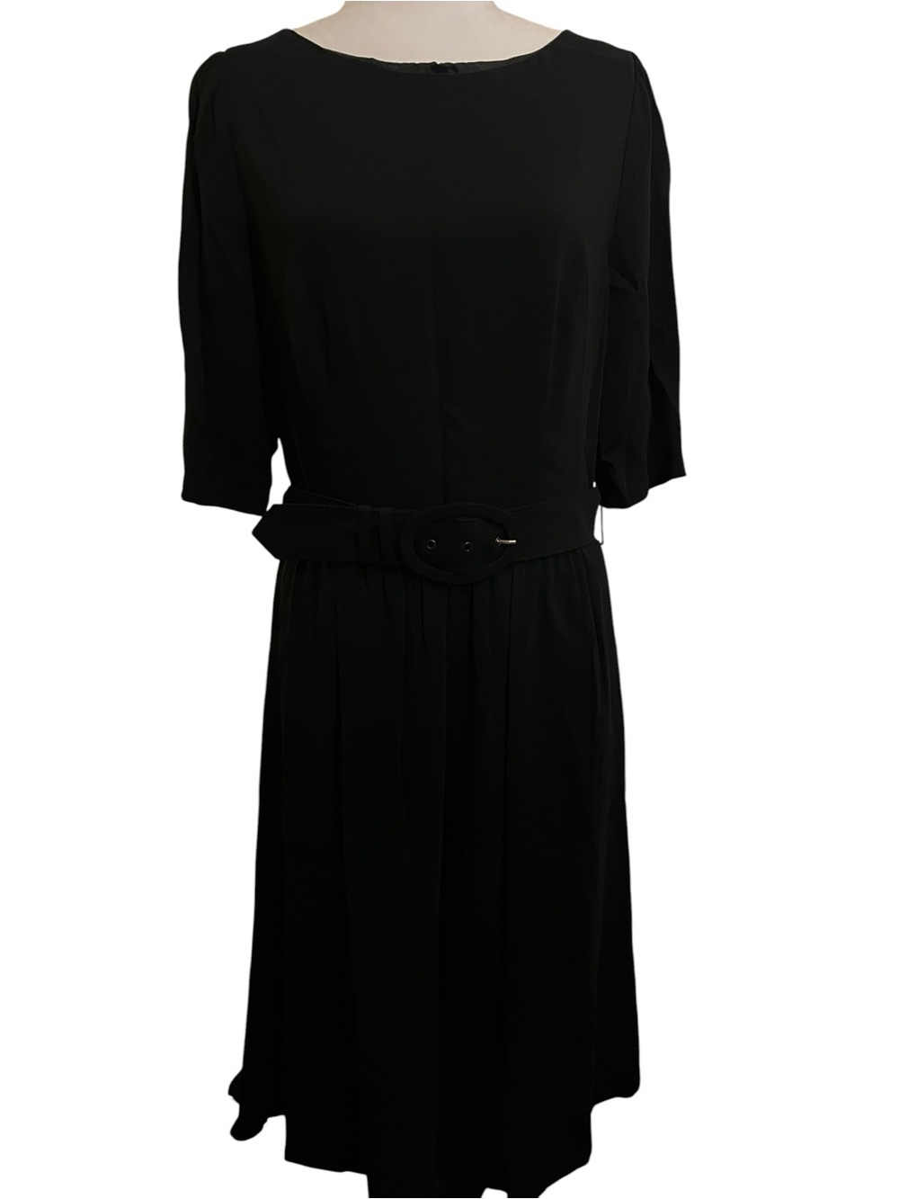 Sonia Bogner Black Belted Midi Dress Size 10